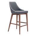 Moor Counter Stool Zuo 100280 | Faux Leather, Birch Wood | Dark Gray