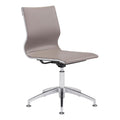 Glider Conference Chair Zuo 100379 | Faux Leather, Electroplated Steel | Taupe