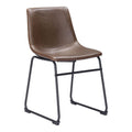 Smart Dining Chair Zuo 100505 | Faux Leather, Powder Coated Steel | Vintage Espresso