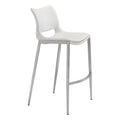 Ace Barstool Zuo 101283 | Faux Leather, Brushed Stainless Steel | White & Silver