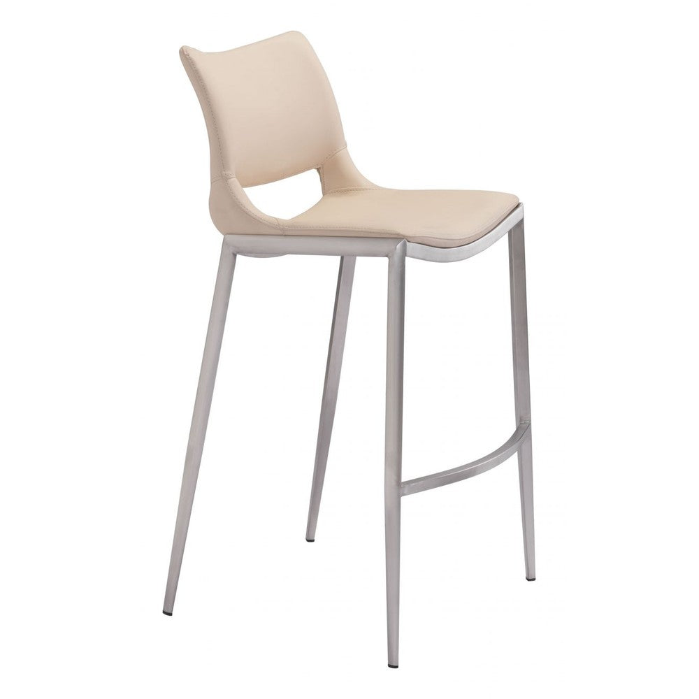 Ace Barstool Zuo 101283 | Light Pink & Silver