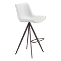Aki Barstool Zuo 101288 | Faux Leather, Faux Wood Steel | White & Walnut