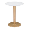 Alto Bistro Table Zuo 101570 | Painted MDF, Powder Coated Steel | White & Gold