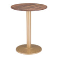 Alto Bistro Table Zuo 101571 | Faux Wood MDF, Powder Coated Steel | Brown & Gold