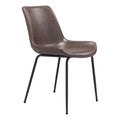 Byron Dining Chair Zuo 101777 | Faux Leather, Powder Coated Steel | Brown