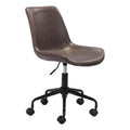 Byron Office Chair Zuo 101780 | Faux Leather, Powder Coated Steel | Brown