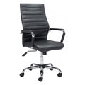 Primero Office Chair Zuo 101821 | Faux Leather, Chromed Steel | Black