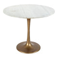 Fullerton Dining Table Zuo 101842 | Natural Marble, MDF, Steel, Powder Coated Aluminum | White & Gold