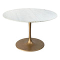 Ithaca Dining Table Zuo 101845 | Natural Marble, MDF, Steel, Powder Coated Aluminum | White & Gold