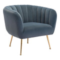 Deco Accent Chair Zuo 101852 | Velvet Polyester Fabric, Electroplated Stainless Steel | Gray