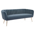 Deco Sofa Zuo 101854 | Velvet Polyester Fabric, Electroplated Stainless Steel | Gray
