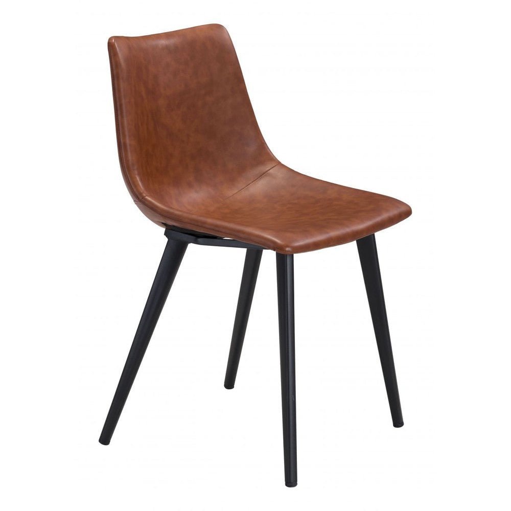 Daniel Dining Chair Zuo 101947 | Faux Leather, Powder Coated Steel | Vintage Brown