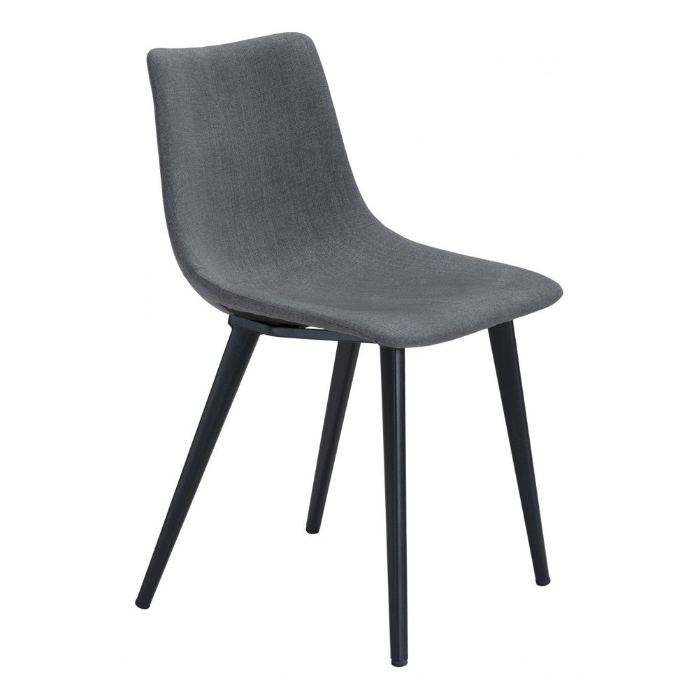Daniel Dining Chair Zuo 101949 | Polyester Fabric, Powder Coated Steel | Gray