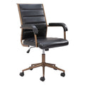Auction Office Chair Zuo 109021 | Faux Leather, Powder Coated Steel | Vintage Black