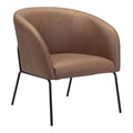 Quinten Accent Chair Zuo 109055 | Faux Leather Fabric, Powder Coated Steel | Vintage Brown