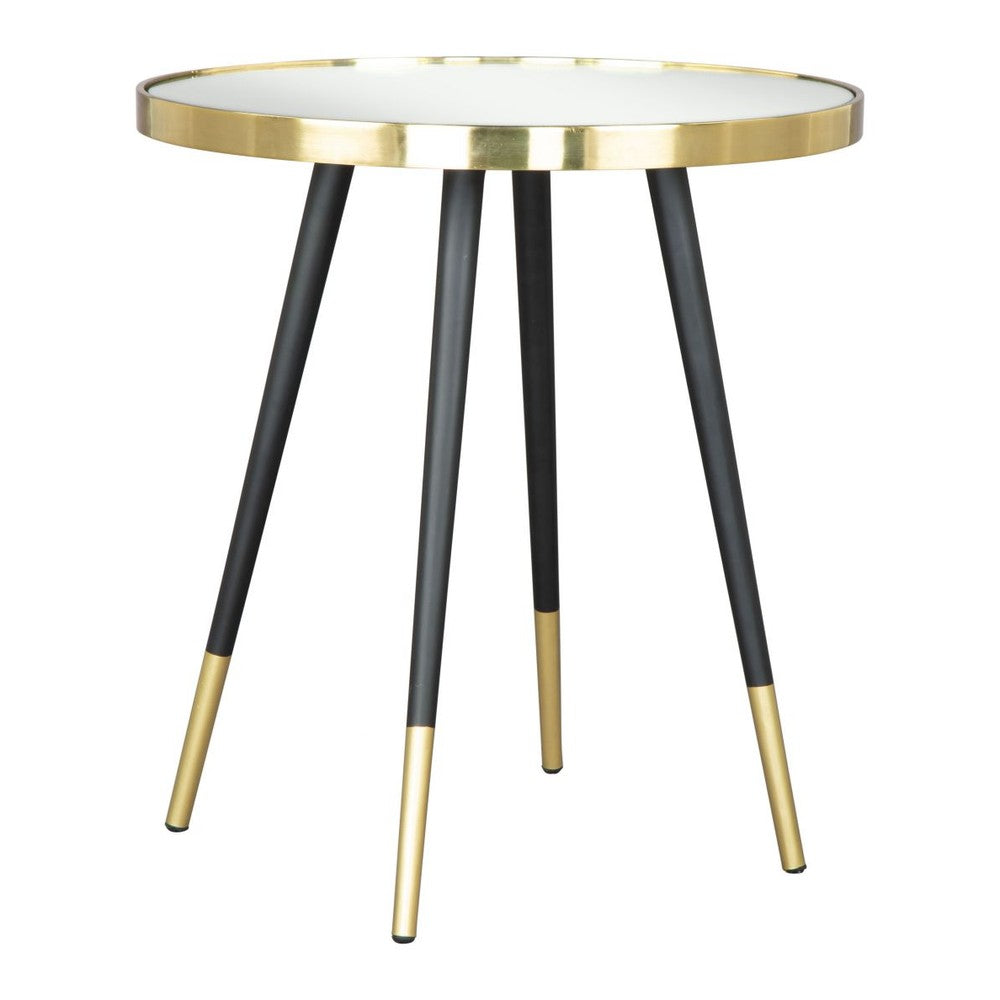 Particle Side Table Zuo 109272 | Mirror Glass, MDF, Powder Coated Iron | Gold & Black