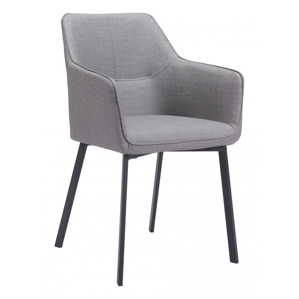 Adage Dining Chair Zuo 109364 | Polyester Fabric, Powder Coated Steel | Gray
