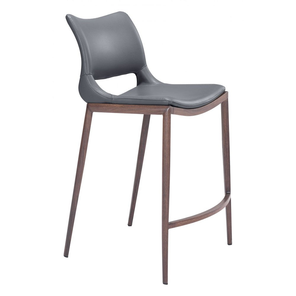 Ace Counter Stool Zuo 101392 | Dark Gray & Walnut