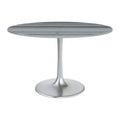 Star City Dining Table Zuo 109446 | Natural Marble, MDF, Iron, Brushed Aluminum | Gray & Silver
