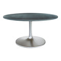 Metropolis Dining Table (60") Zuo 109451 | Natural Marble, MDF, Iron, Brushed Aluminum | Gray & Silver