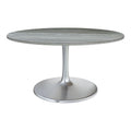Star City Dining Table (60") Zuo 109452 | Natural Marble, MDF, Iron, Brushed Aluminum | Gray & Silver