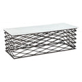 Duchess Coffee Table Zuo 109457 | Natural Marble, MDF, Plated Aluminum | White & Antique Bronze