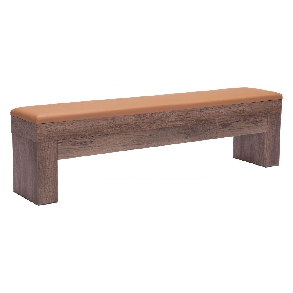 Bonker Storage Bench Zuo 109497 | Faux Leather, Faux Wood MDF | Brown
