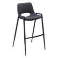 Desi Barstool Zuo 109540 | Faux Leather, Powder Coated Steel | Black