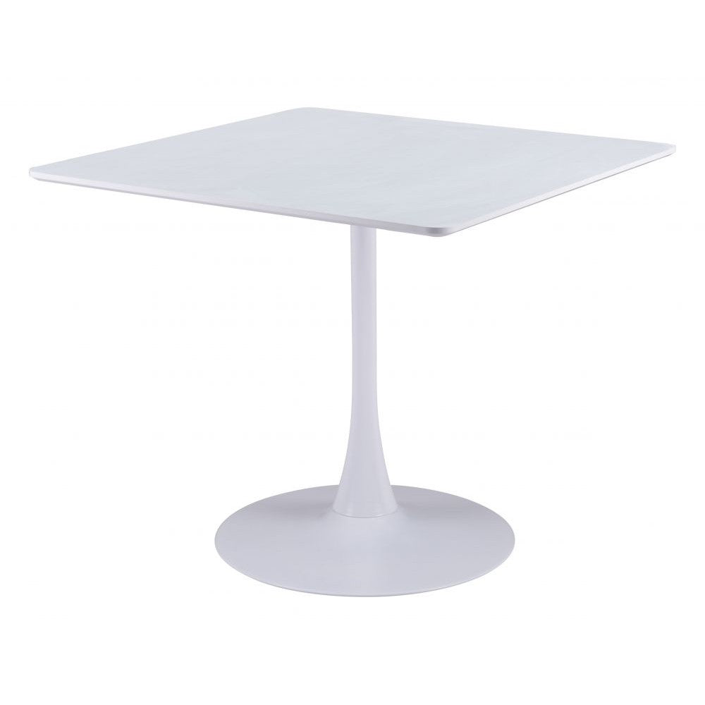 Molly Dining Table Zuo 109559 | Faux Wood MDF, Powder Coated Steel | White