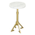 Maurice Side Table Zuo 109561 | Natural Marble, Powder Coated Iron | White & Gold