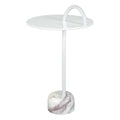 Will Side Table Zuo 109563 | Powder Coated Iron, Natural Marble | White