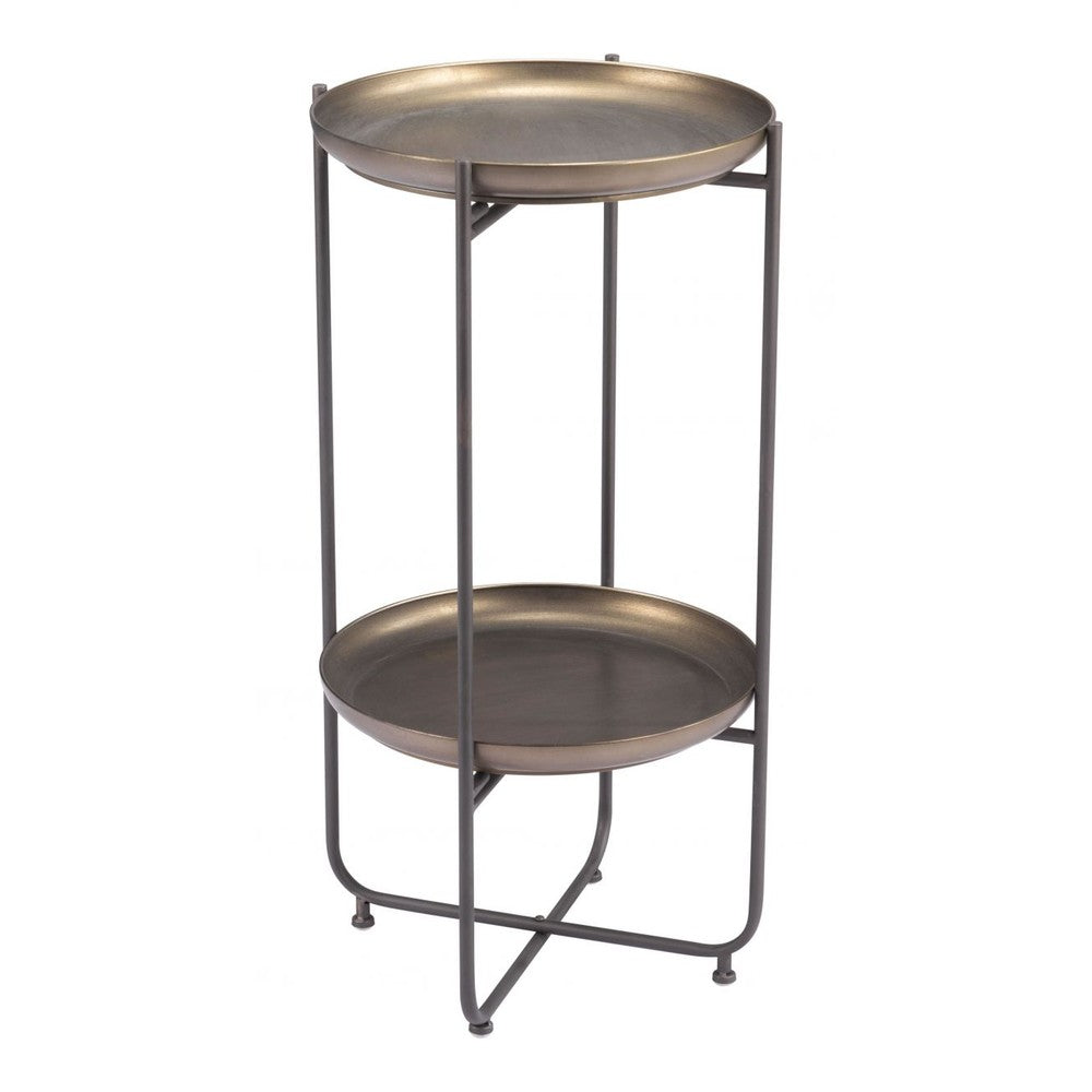 Bronson Accent Table Zuo 109597 | Painted Steel | Bronze