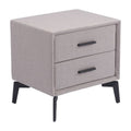 Halle Side Table Zuo 109623 | Polyester Fabric, MDF, Powder Coated Steel | Gray