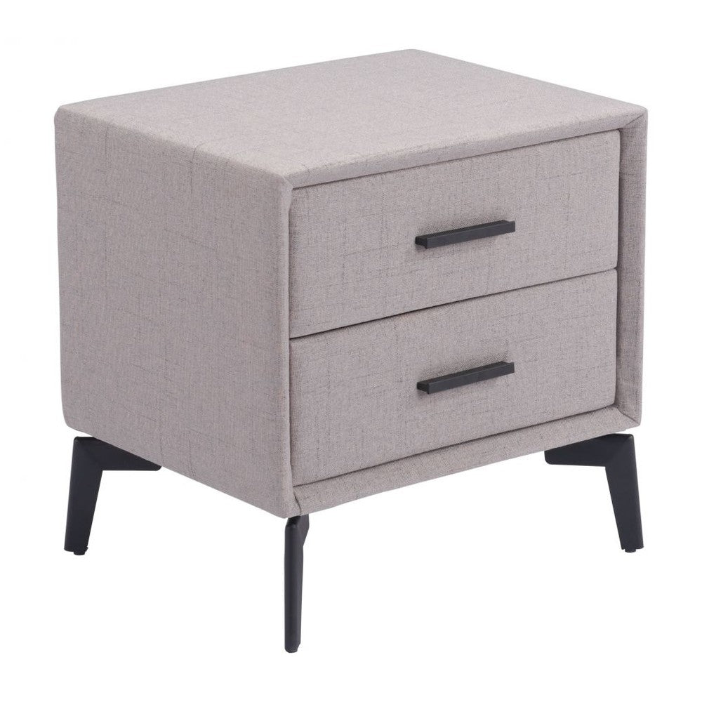 Halle Side Table Zuo 109623 | Polyester Fabric, MDF, Powder Coated Steel | Gray