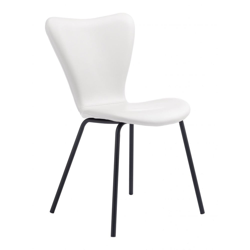 Torlo Dining Chair Zuo 109630 | Faux Leather, Powder Coated Steel | White