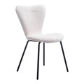 Thibideaux Dining Chair Zuo 109658 | Shearling Style Polyester Fabric, Powder Coated Steel | Ivory