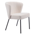 Aimee Dining Chair Zuo 109677 | Shearling Style Polyester Fabric, Powder Coated Steel | Cream