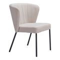 Aimee Dining Chair Zuo 109678 | Poly Linen Fabric, Powder Coated Steel | Beige