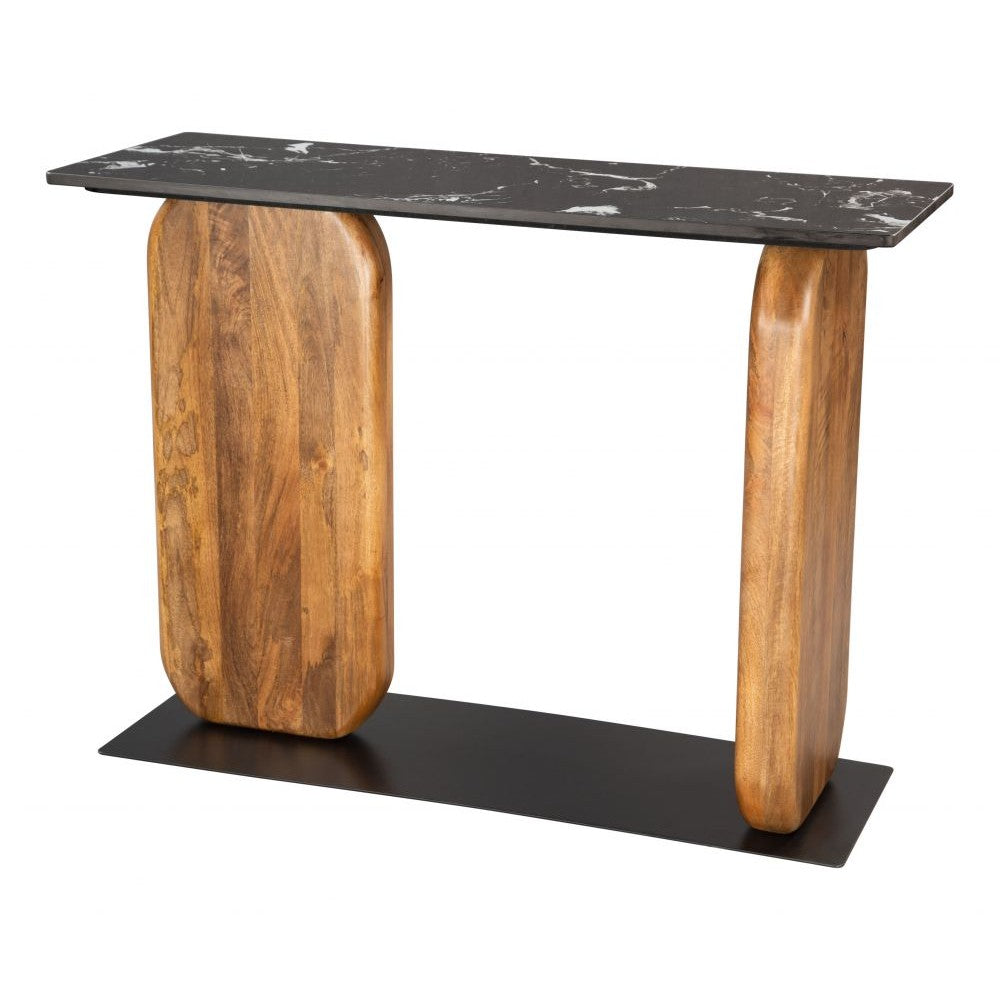 Pemba Console Table Zuo 109770 | Natural Marble, MDF, Mango, Wood, Powder Coated Iron | Multicolor