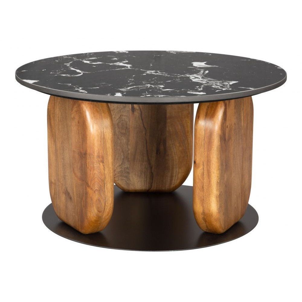 Pemba Coffee Table Zuo 109771 | Natural Marble, MDF, Mango, Wood, Powder Coated Iron | Multicolor