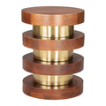 Marigot Side Table Zuo 109774 | Mango Wood, Electroplated Iron | Walnut