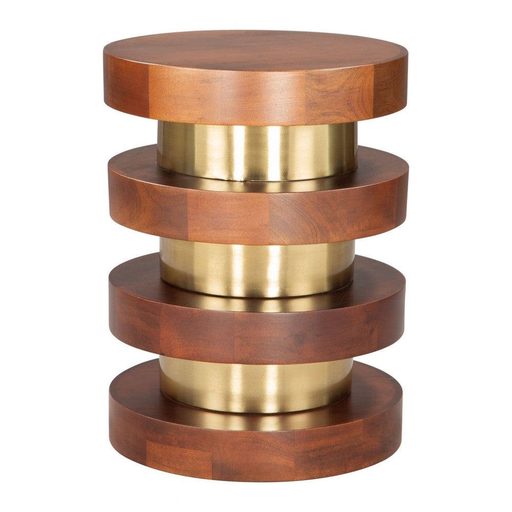 Marigot Side Table Zuo 109774 | Mango Wood, Electroplated Iron | Walnut