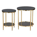 Koper Coffee Table Set Zuo 109775 | Natural Marble, MDF, Electroplated Iron | Black
