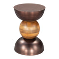 Tripoli Side Table Zuo 109777 | Electroplated Iron, Mango Wood | Bronze