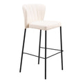 Linz Barstool Zuo 109782 | Faux Leather, Powder Coated Steel | Cream