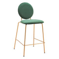 Odessa Counter Stool Zuo 109805 | Velvet Polyester Fabric, Electroplated Steel | Green & Gold