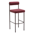 Livorno Barstool Zuo 109814 | Shearling Style Polyester Fabric, Powder Coated Steel | Red & Bronze