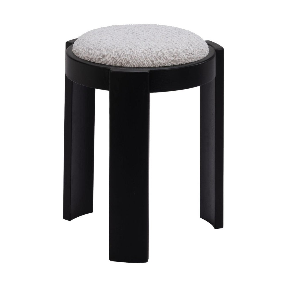 Banjul Ottoman Zuo 109815 | Textured Polyester Fabric, Painted Birch Wood | Misty Gray
