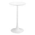 Auray Bar Table Zuo 109828 | Faux Wood MDF, Powder Coated Steel | White