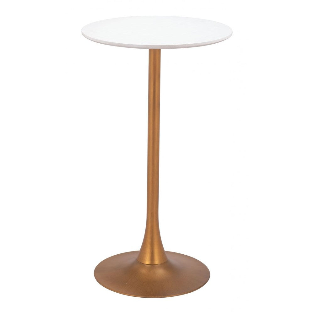 Auray Bar Table Zuo 109828 | White & Gold